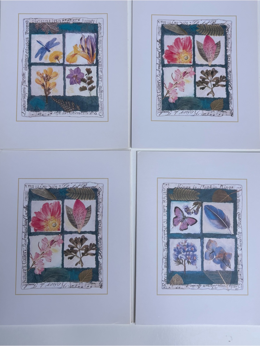 Vintage 2003 New Seasons Elizabeth Brown Nature Note Cards Lot of 4